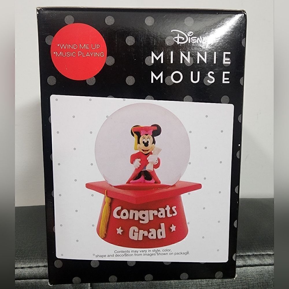 Disney's Minnie Mouse Musical Snow Globe Walgreens Exclusive Congrats Grad NEW